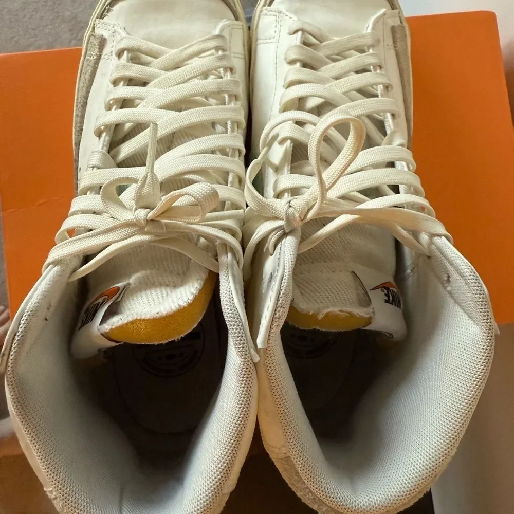 Nike Mens Blazer Mid '77 PRM White Lace-Up High-Top Sneakers men 9.5 women 11 - Picture 4 of 12